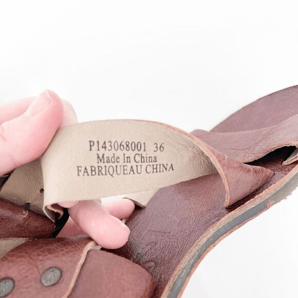 FLY London Womens Ankle Strap Criss Cross Flat Sandals Brown Size 36 - Picture 3 of 7